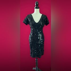 Black sequin beaded dress